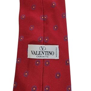 Valentino Red and Purple Floral Tie